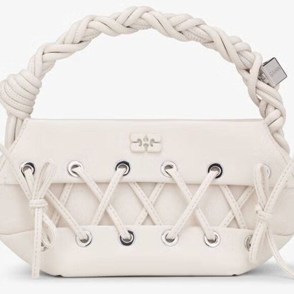 Ganni Mini Eyelets Lace-Up Leather-Blend Bou Bag - Picture 2 of 4